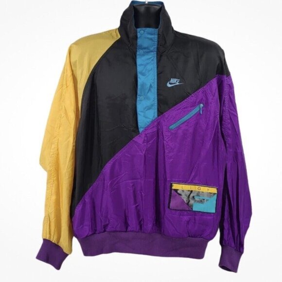 Vintage Nike Flight 90's retro royal color block nylon track jacket windbreaker - Picture 13 of 15